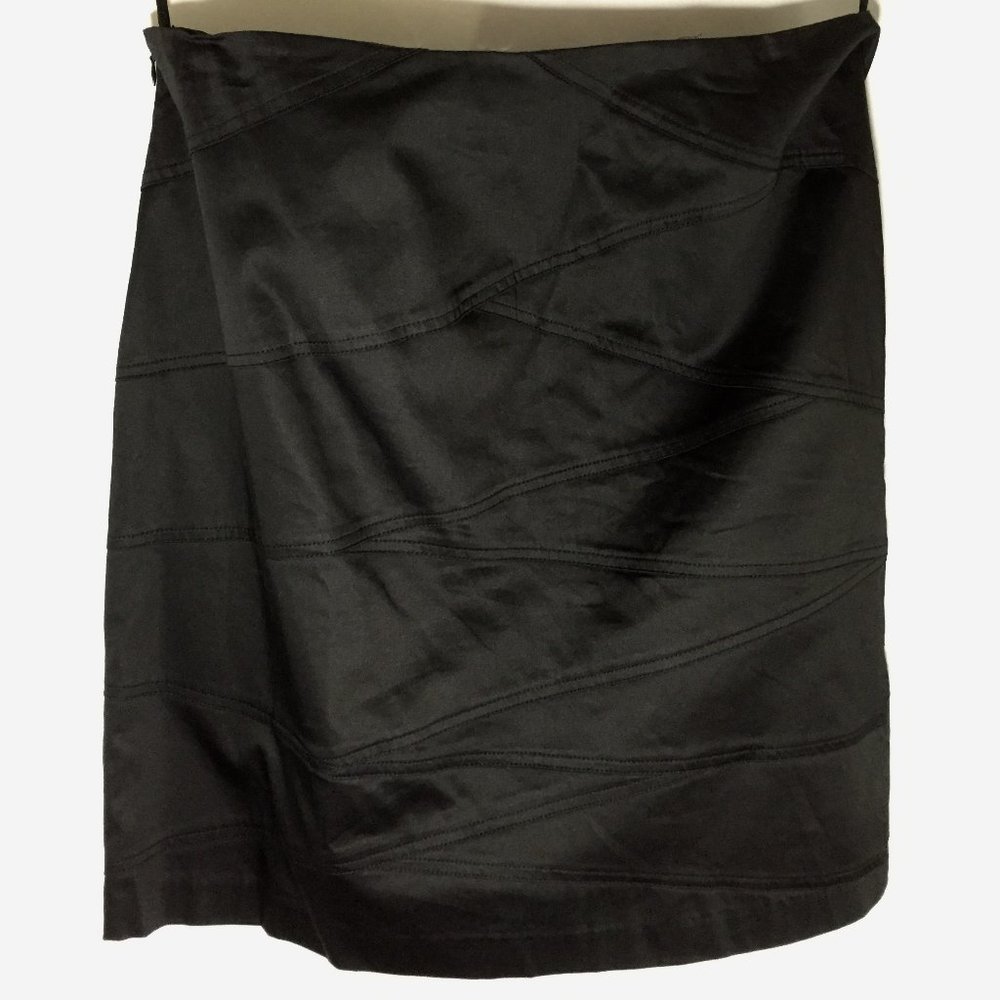 Calvin Klein - Black Skirt, Size12, Black, Zig Zag stitched design